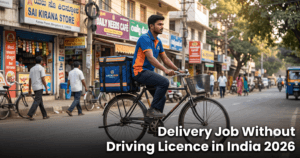 Delivery partner job without driving licence India 2026