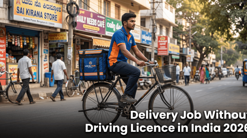 Delivery partner job without driving licence India 2026