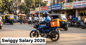 Swiggy delivery partner riding bike showing salary 2026 guide