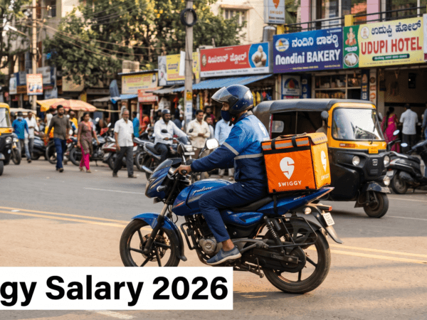 Swiggy delivery partner riding bike showing salary 2026 guide